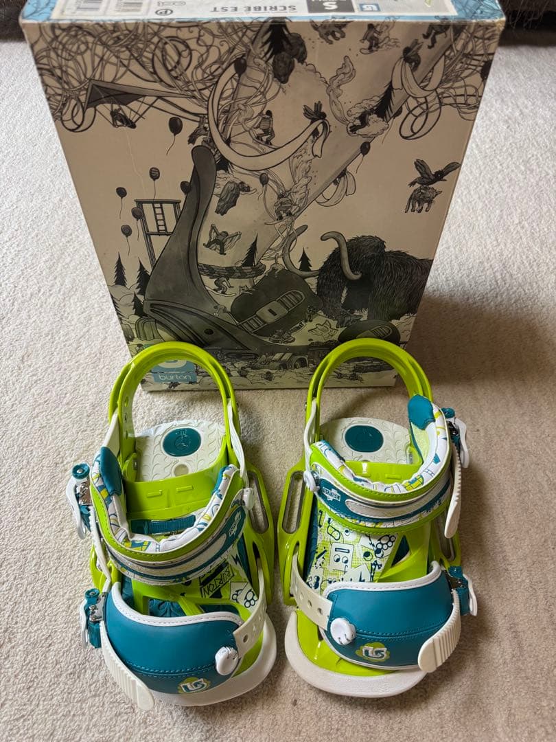 BURTON LGS スノーボードビンディング　S グリーン/ブルー 箱付き