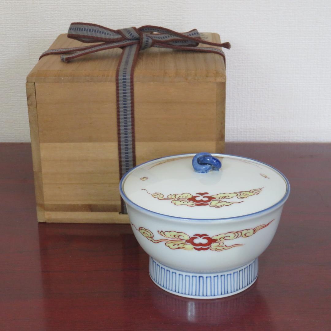 蓋物 菓子器 色絵鍋島 牛 銘