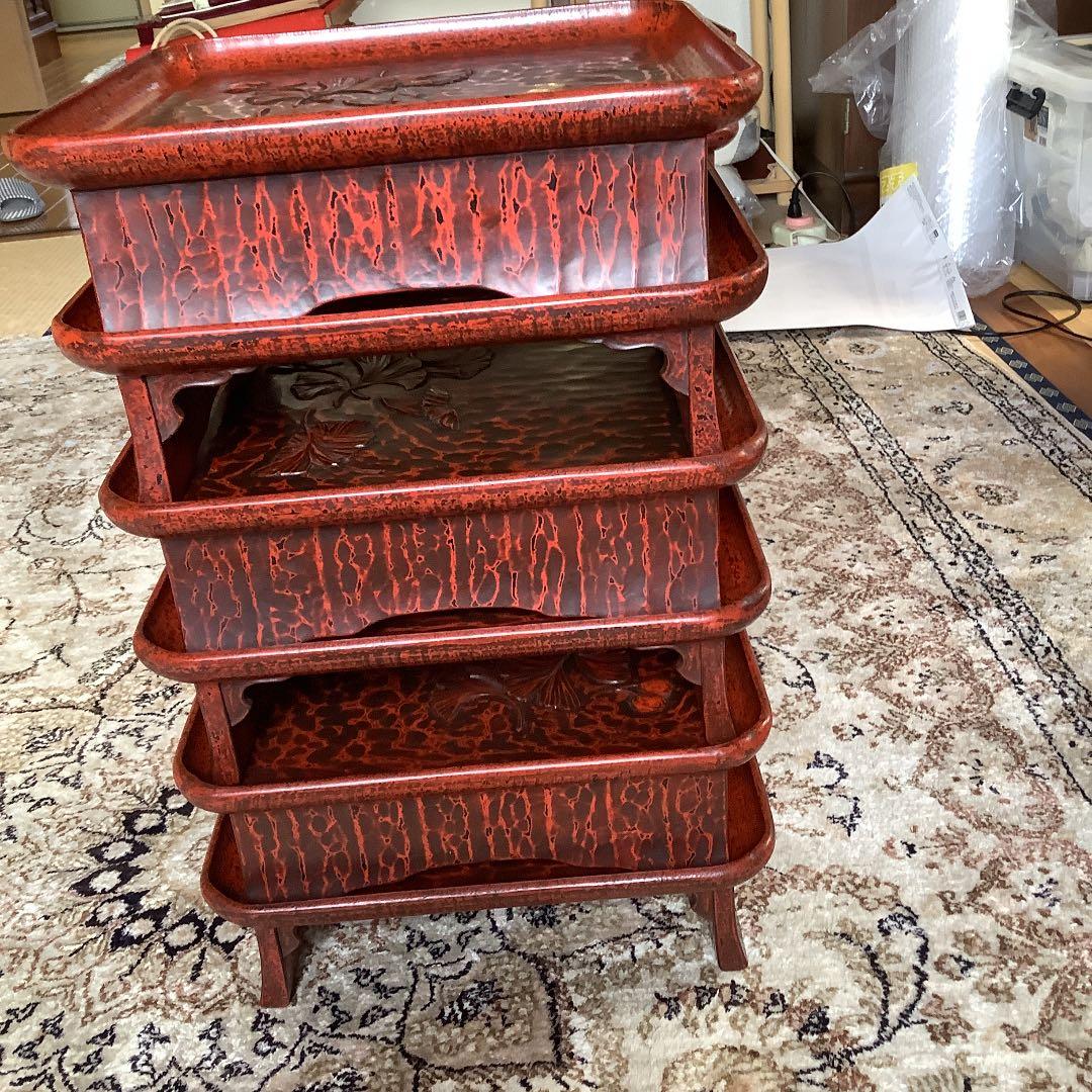 鎌倉彫漆塗り　宗和膳　十一脚