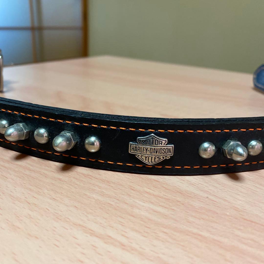 Harley-Davidson スタッズ付きレザー首輪　ハーレーダビットソン