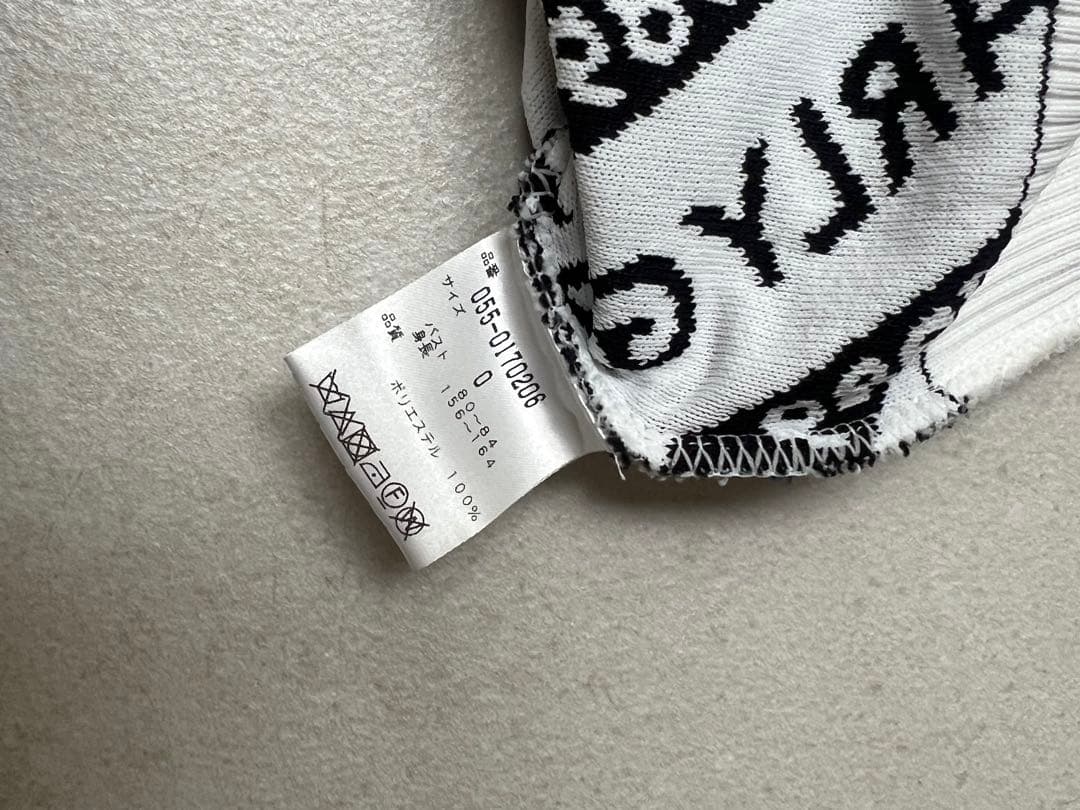 0サイズ PEARLY GATES ロゴニットセーター ブラック ホワイト