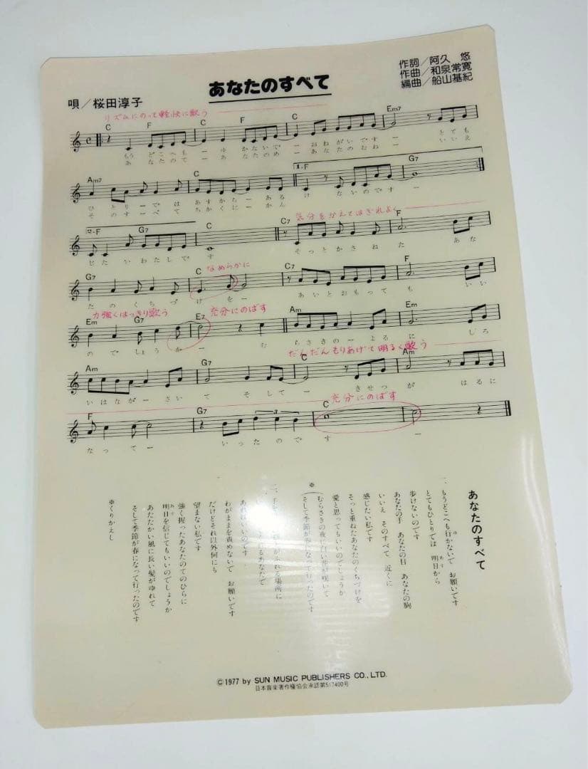 桜田淳子 / サイン入り下敷き☆