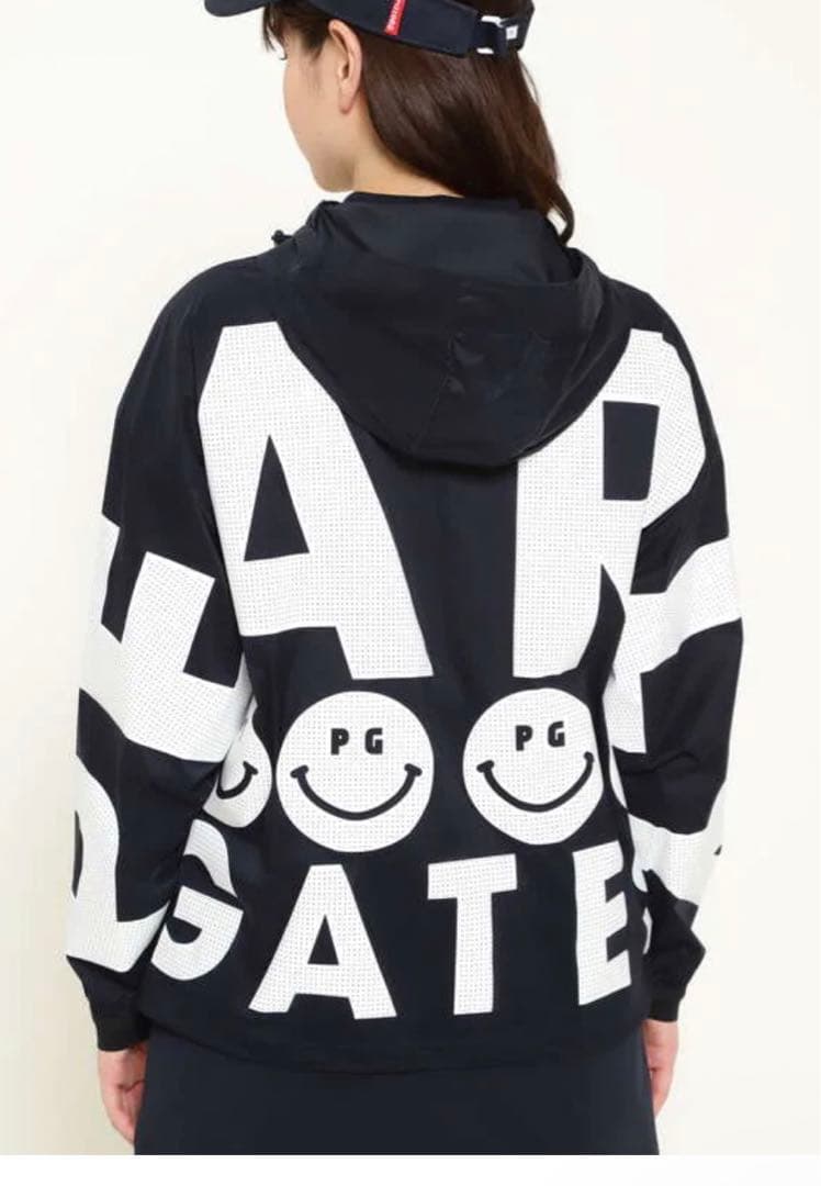 新品　パーリーゲイツ　バックプリント　フルジップ　ウインドシェルフーディー