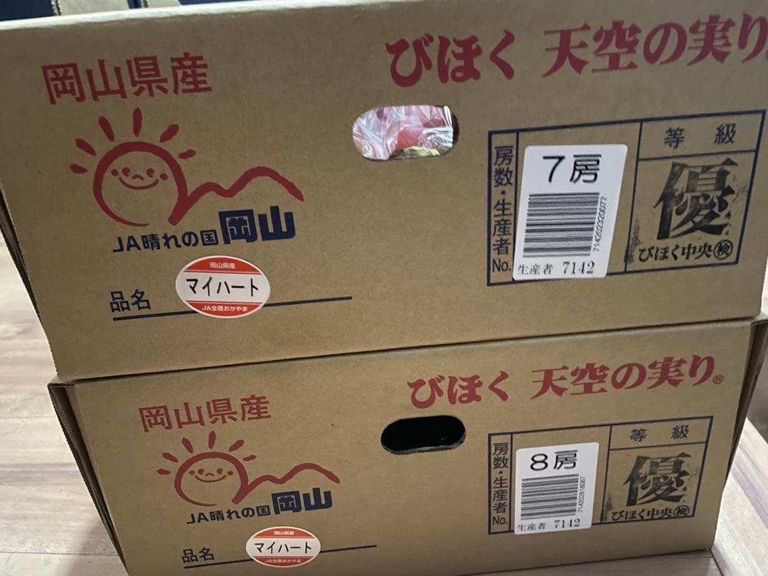 ② 【岡山県産】マイハート(葡萄)7〜8房 約5キロ