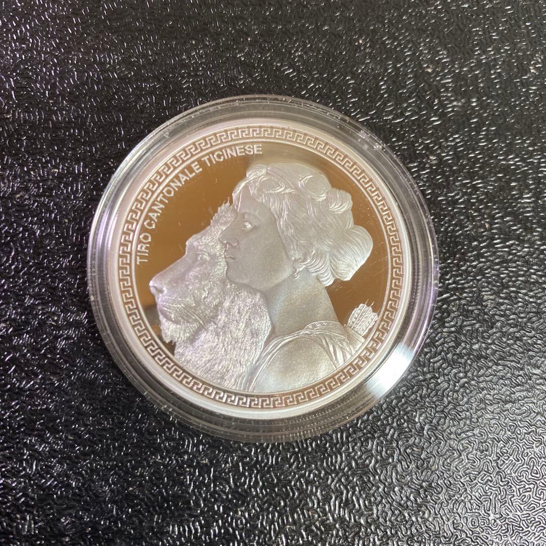 銀貨　シルバー　スイス 銀貨　ティシーノ射撃祭　英雄　嘆きのライオン　ライオン
