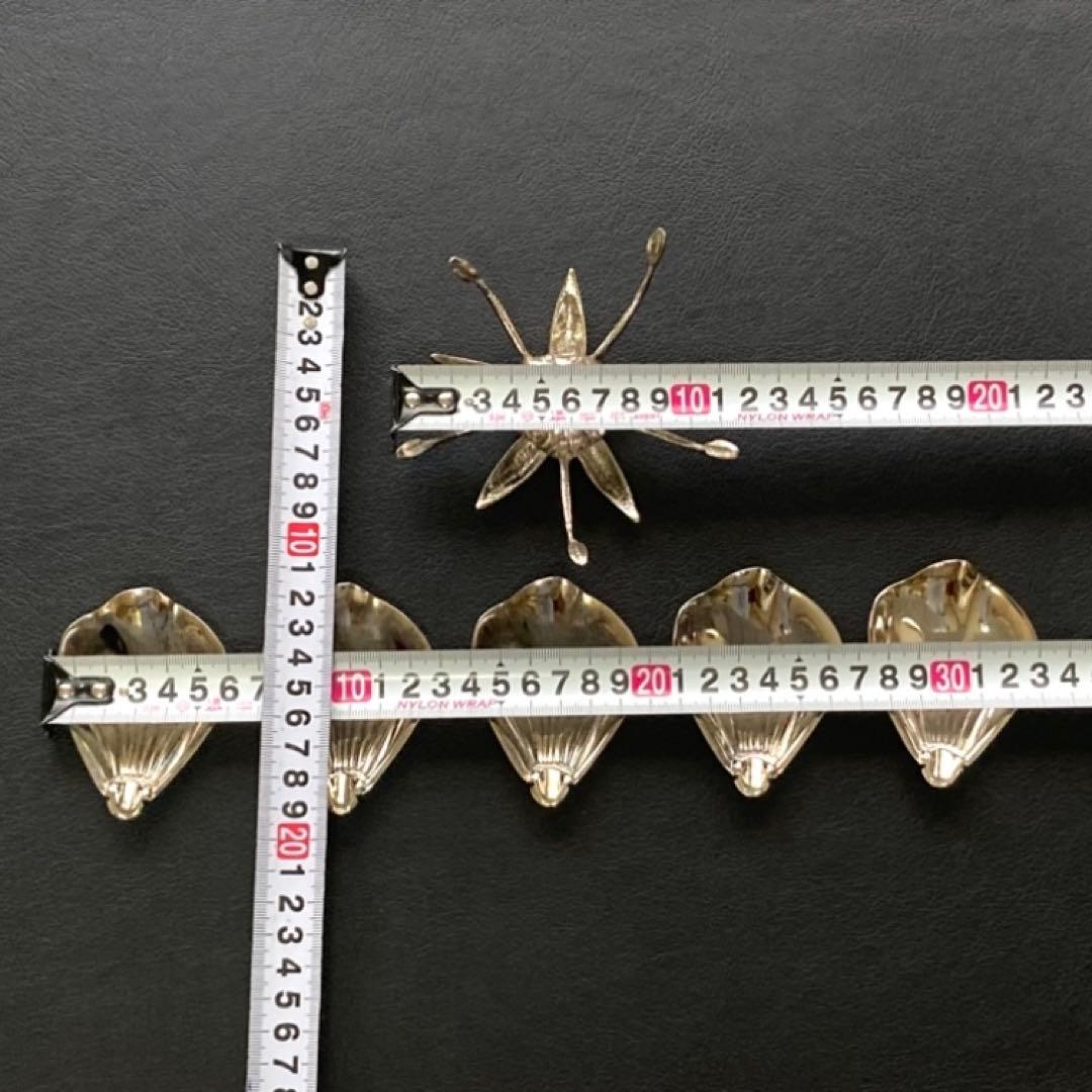 花びら トレイ プレート 小物置き 灰皿 置物 金属 銀色 レトロ ヴィンテージ