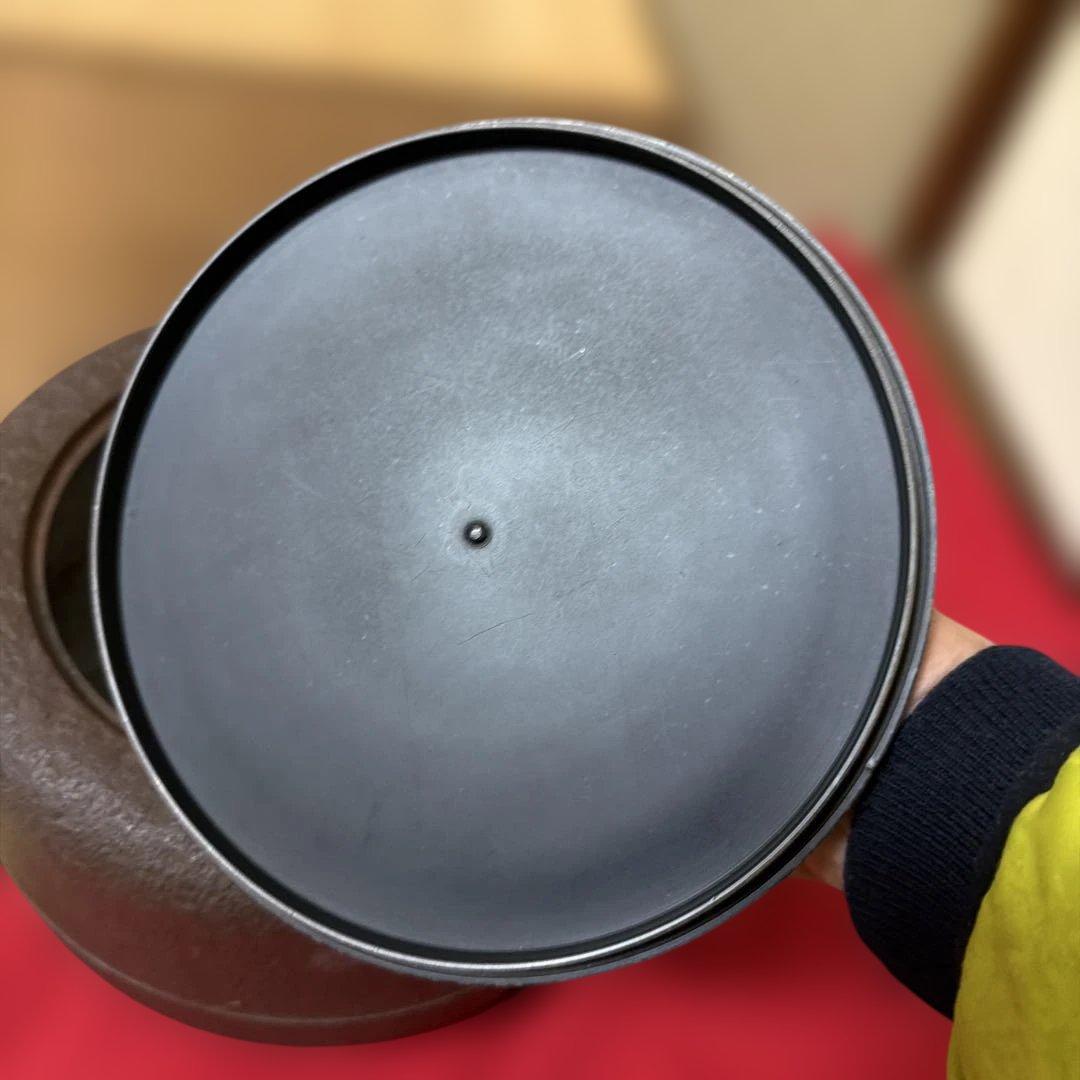 人間国宝 釜師 佐藤浄清 広口釜 在銘 共箱 茶道具