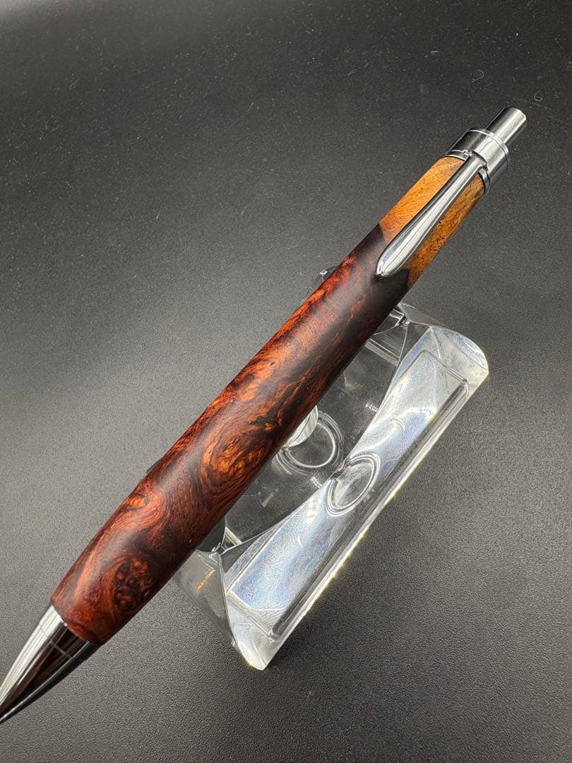 516特上　ホンジュラスローズウッド　瘤杢　木軸シャーペン　ボールペン　ツートン