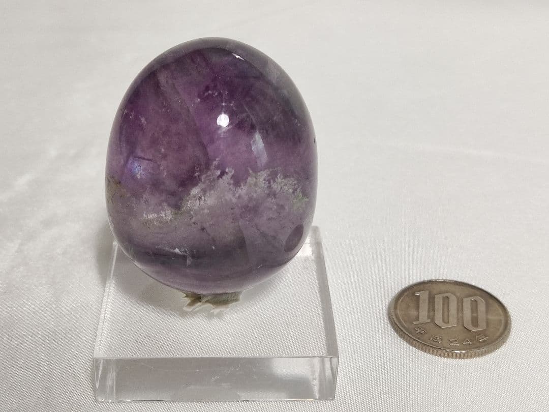 パワーストーン　天然石　エッグ型　フローライト　100g　No.389