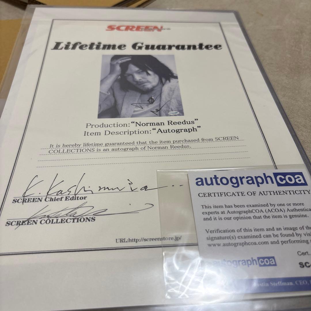 ノーマン リーダス　直筆オートグラフ（保証書付き）