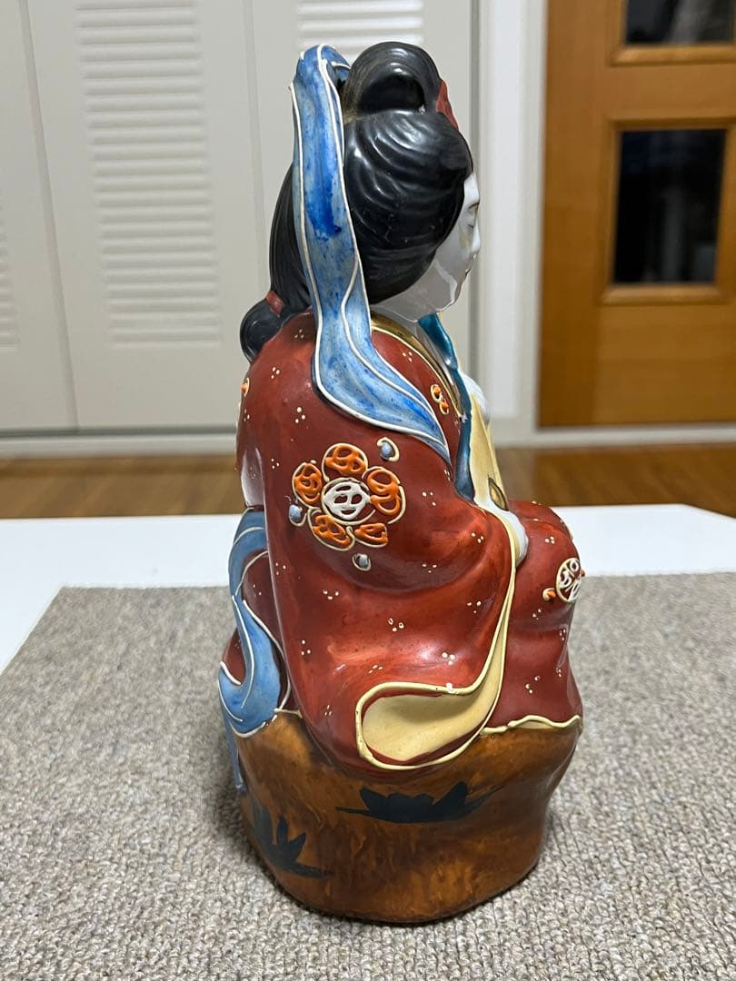 九谷焼 七福神 毘沙門天 弁財天様 金彩 色絵 縁起物 陶器人形 工芸品 骨董品