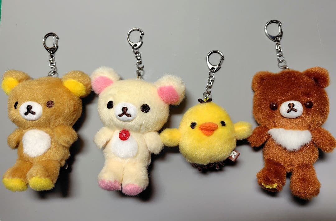 リラックマ おでかけぬいぐるみ キーホルダー ふさふさ いつでもいっしょ 4体