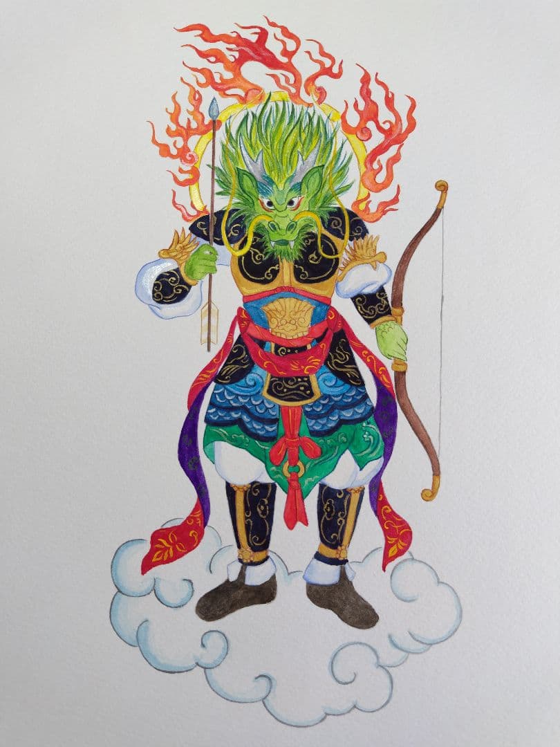 水彩画「十二神将像辰神将」