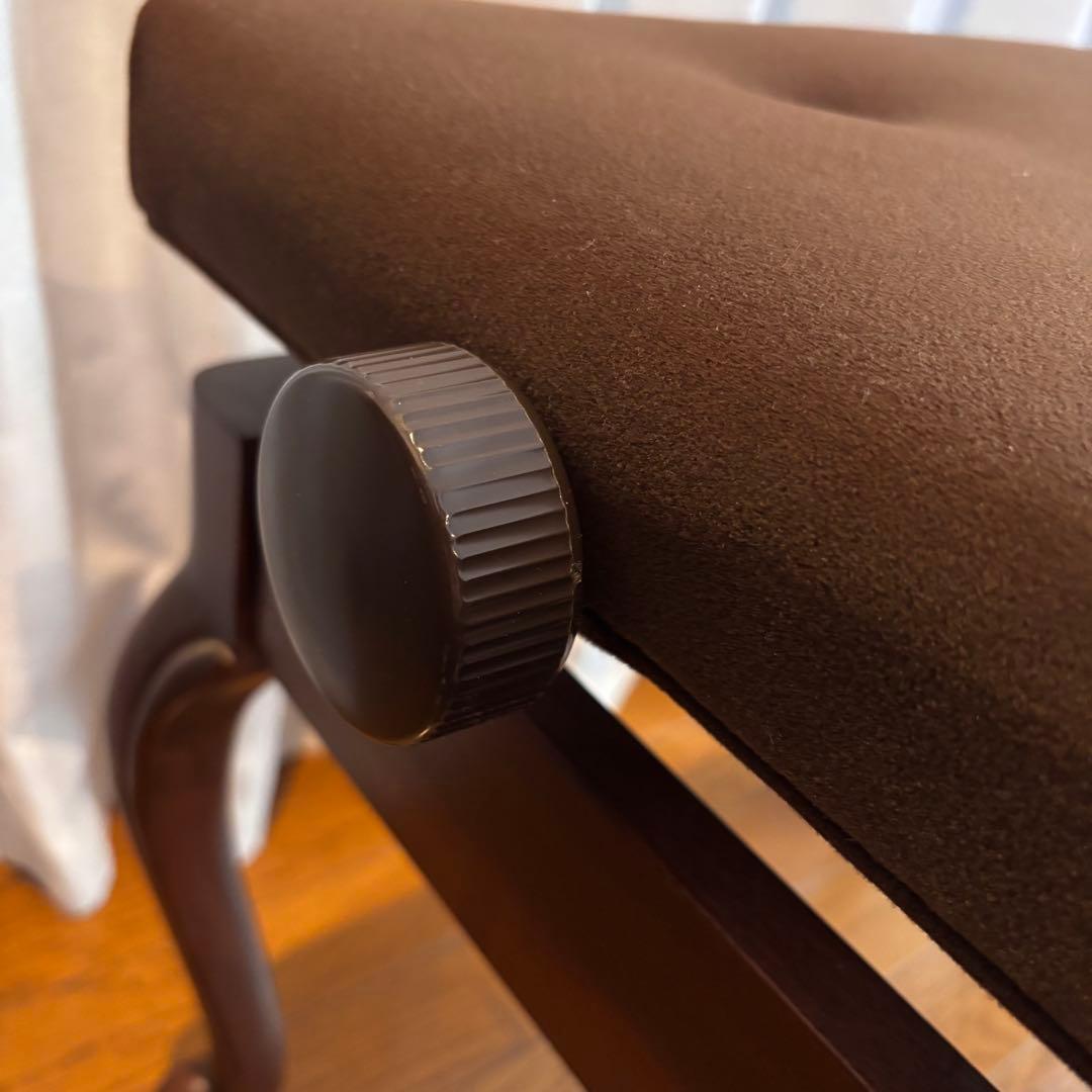 ピアノ椅子 猫脚 高低自在 調整 ブラウン 木目 ピアノ