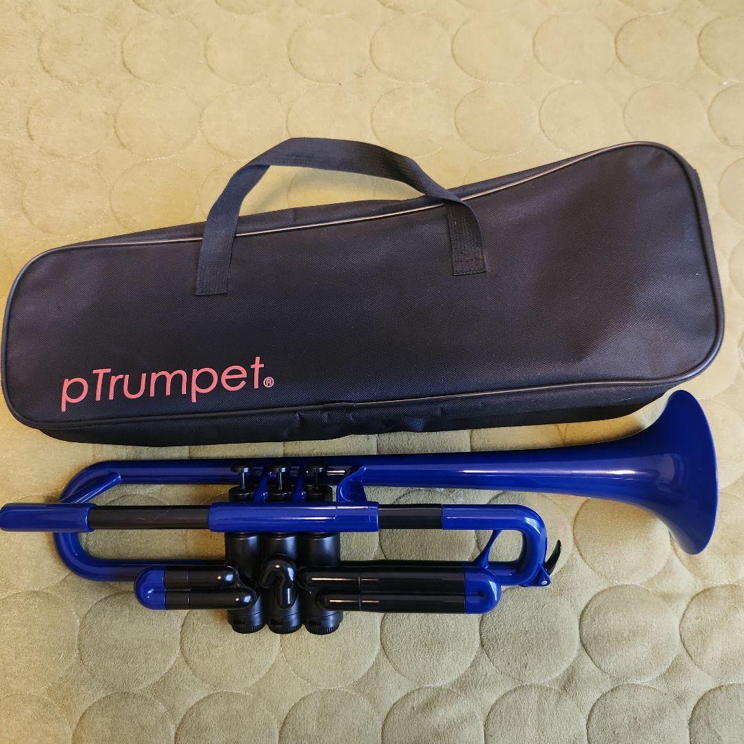 pTrumpet 青 トランペット 本体 ケース付き　中古品　美品