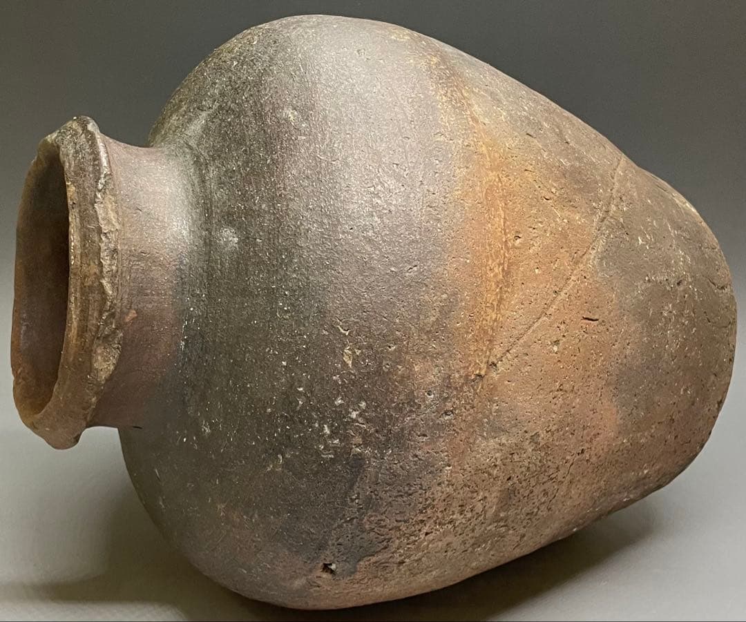 桂又三郎織　古伊賀　銭瓶壺　桃山時代　Z503