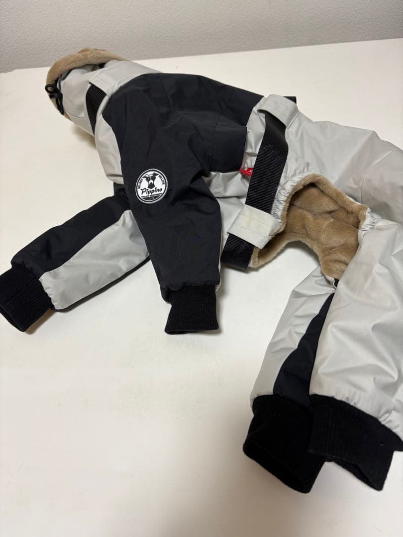 イタグレPippino ボンバーヒートジャケット ライトグレー×ブラック美品 M