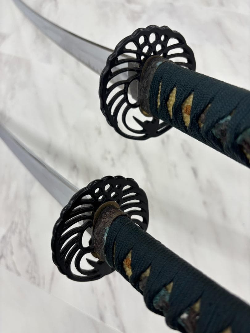 模造刀 模擬刀 大小 2本 セット 鞘付き 袋付き 骨董品 武具 コスプレ