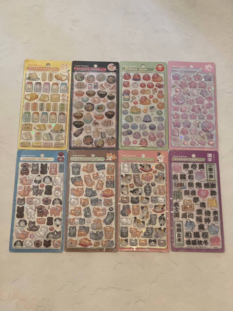 新柄　クーリア　ボンボンドロップシール　和柄　8点セット