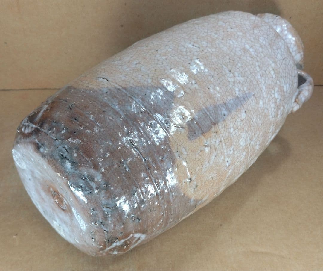 岡田裕 萩花入≪裏千家 十五代 鵬雲斎書付≫共箱 栞2 萩焼 岡田窯八代目 美品