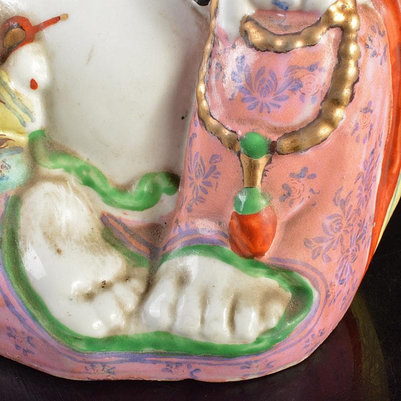 中国　景徳鎮　粉彩　布袋唐子像　置物　V　R7372