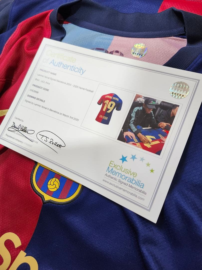 ヤマル サイン バルセロナ サッカー ユニフォーム 正規品 NIKE 証明書付き