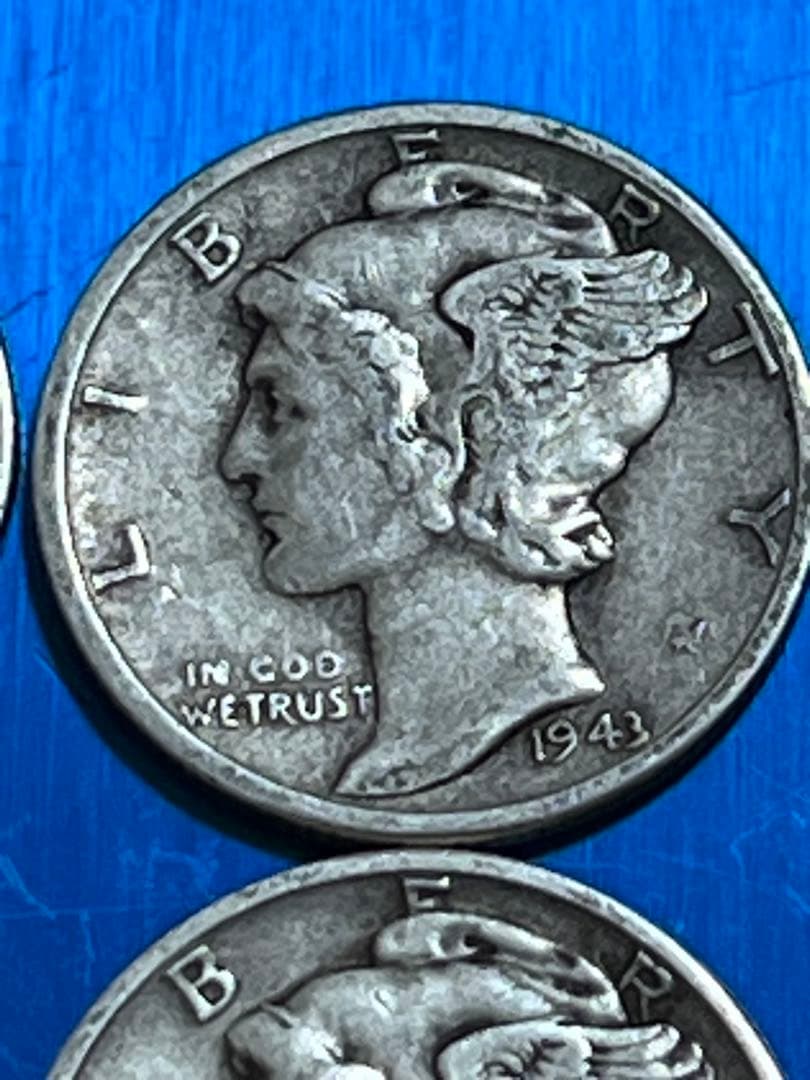 銀貨マーキュリー・ダイム 4枚セット Mercury dime silver