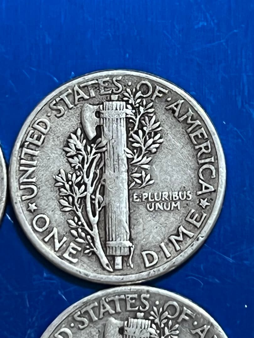 銀貨マーキュリー・ダイム 4枚セット Mercury dime silver