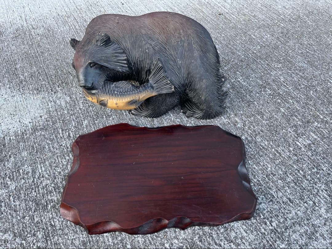 木彫り熊　工芸品　置物　アンティーク　彫刻