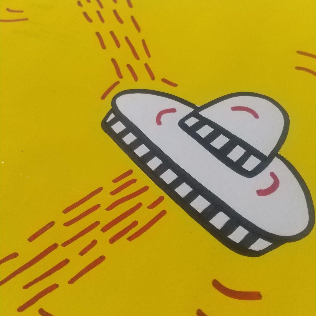 キースヘリング 原画 「円盤」直筆サイン /ミックスメディア 財団証明印