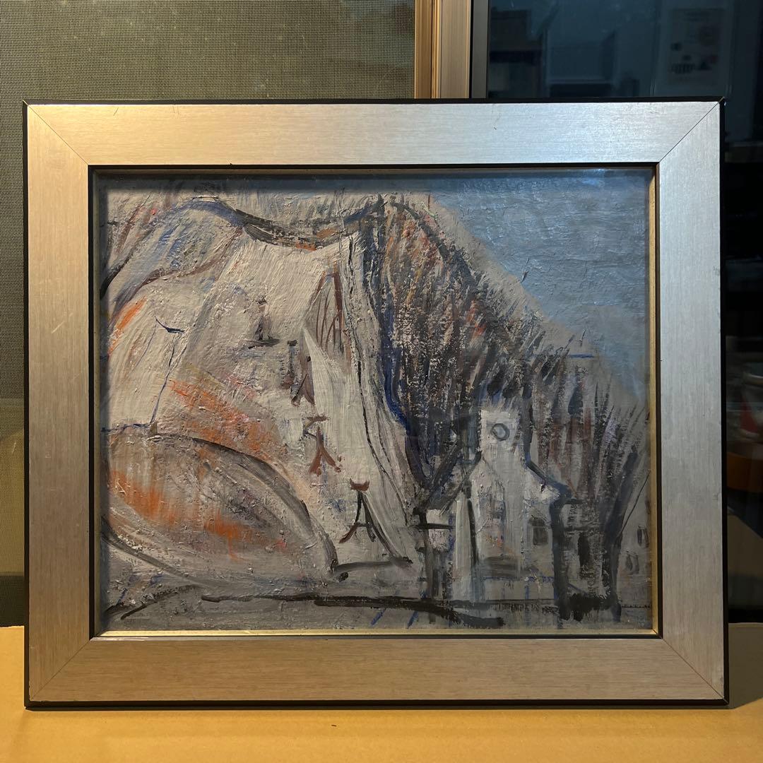 徳田信保　油彩画　スキー場