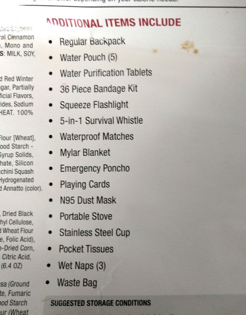 5日間緊急サバイバルバックパック　USAF　ミリタリーグッズ