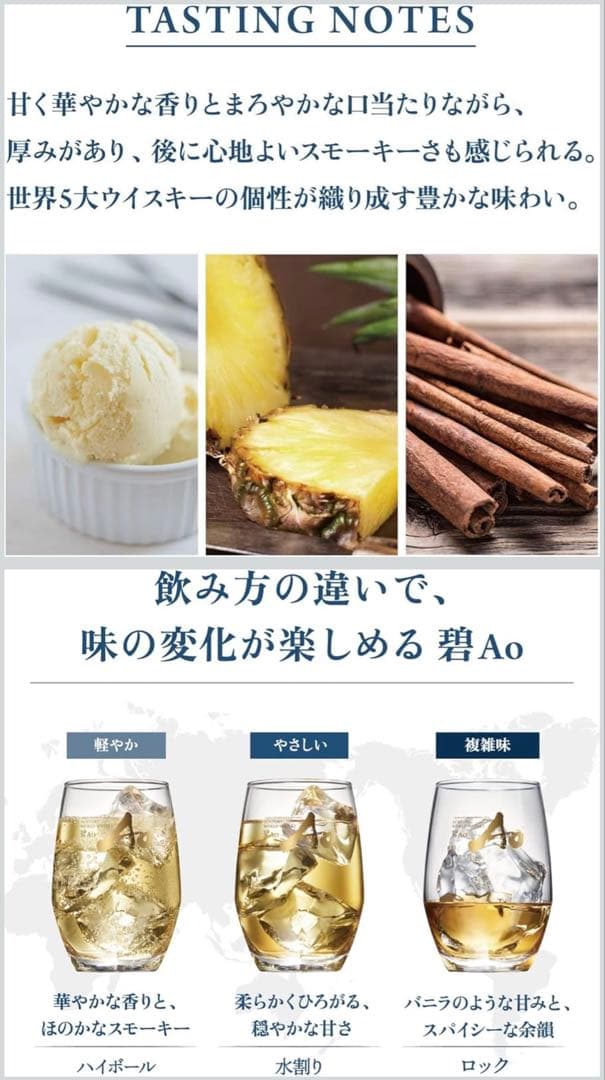 新品　サントリー ワールドウイスキー 碧Ao 700ml ２本セット