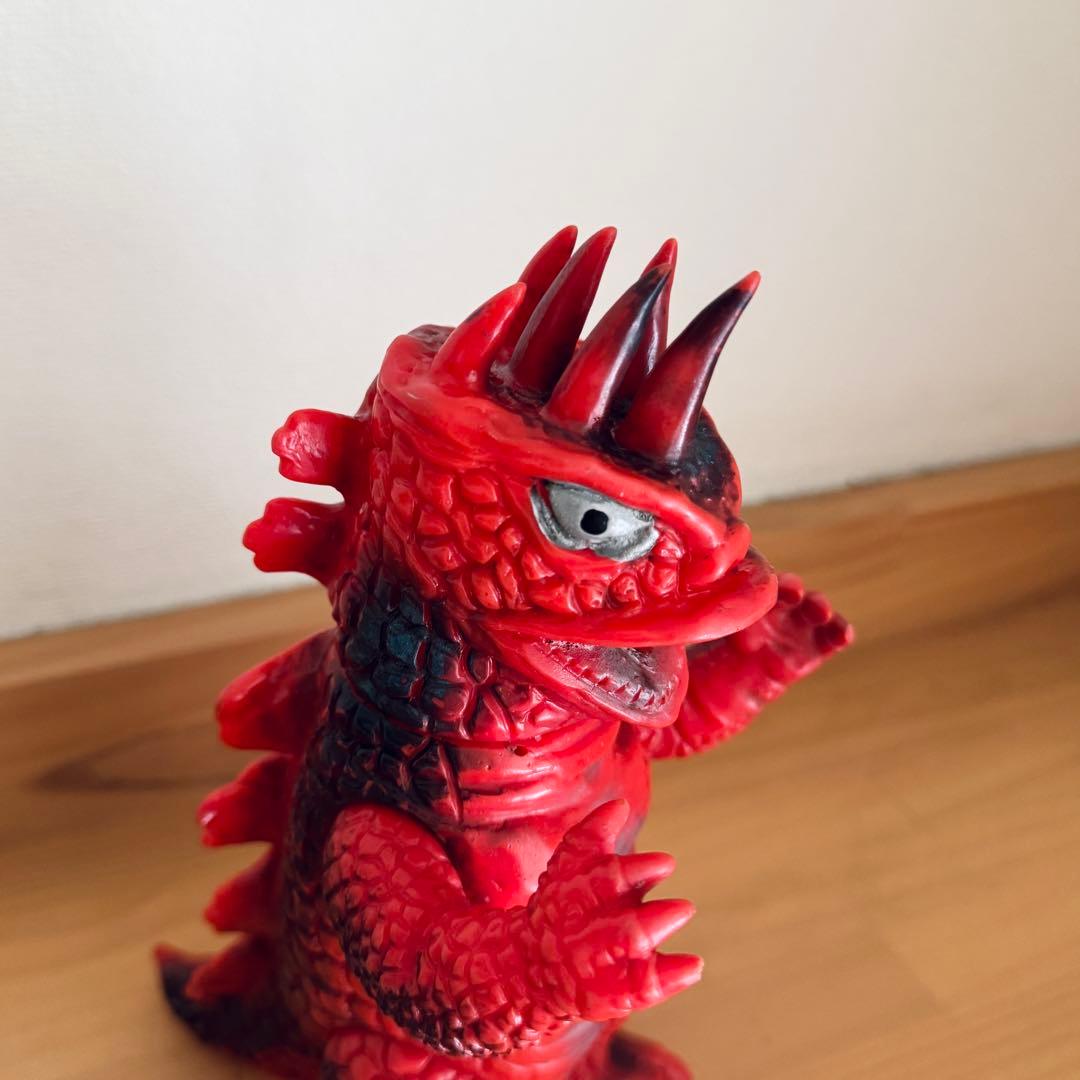 【無版権】六本角 火吹き怪獣 ソフビ 当時物
