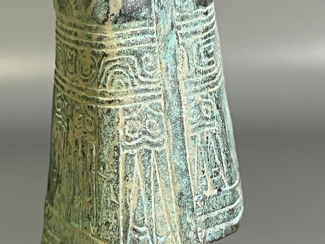 中国 青銅立人像 置物