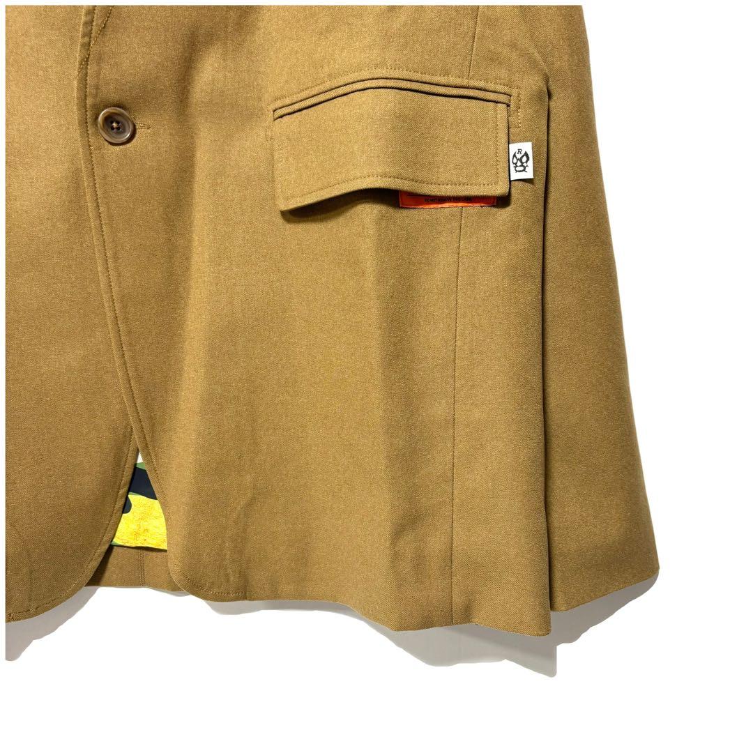 新品 ラッセルノ ゴルフ ノーカラー テーラード ジャケット キャメル L 5