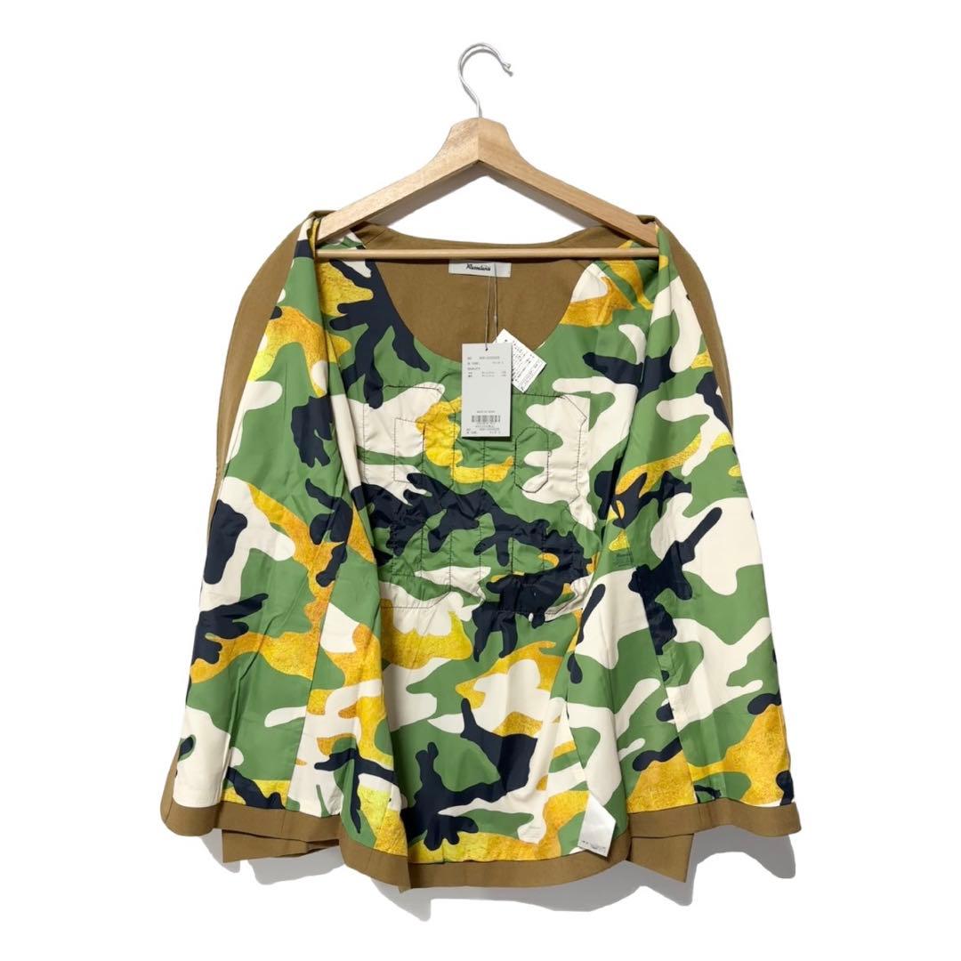 新品 ラッセルノ ゴルフ ノーカラー テーラード ジャケット キャメル L 5