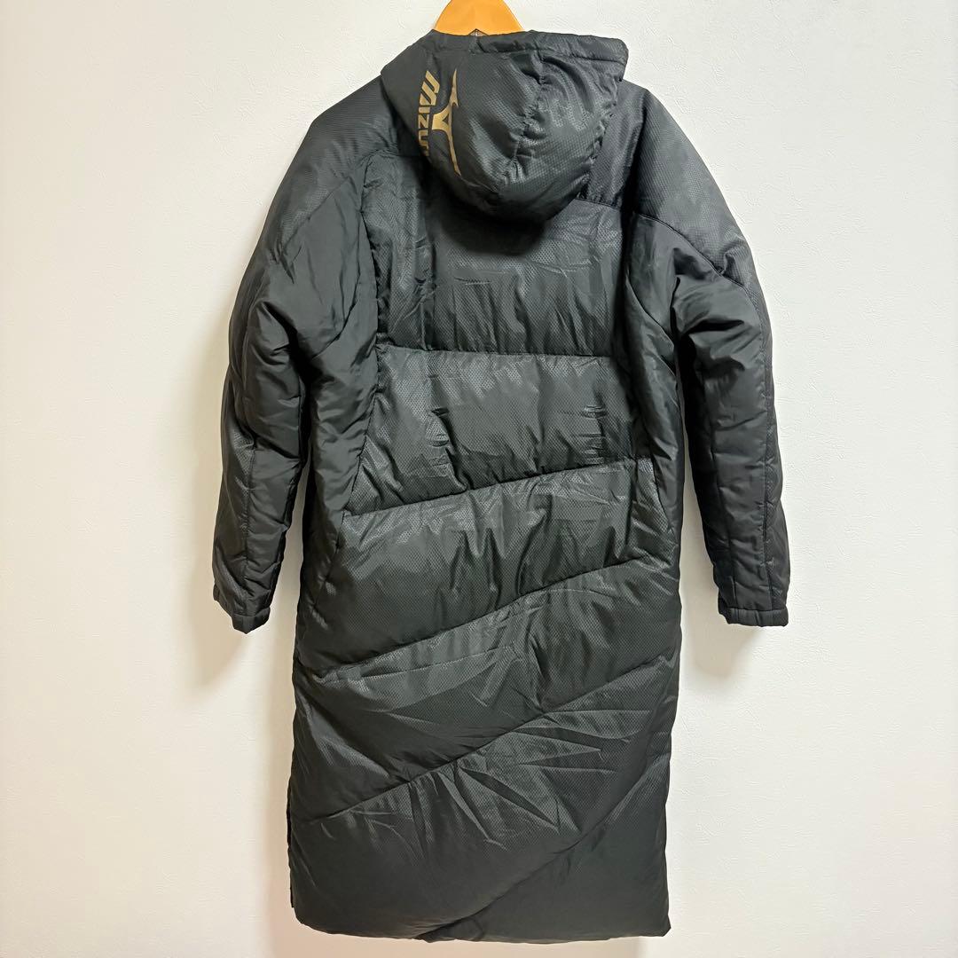 ★美品★ MIZUNO ミズノ ダウンコート ベンチコート ブラック 刺繍 L