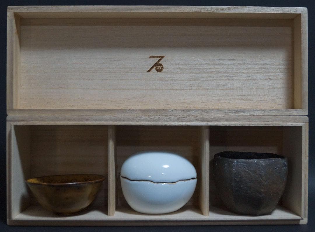 現代陶芸家寺島裕二造 小鉢深鉢,長江重和造 蓋付小鉢 ,田村文宏造小鉢三点セット