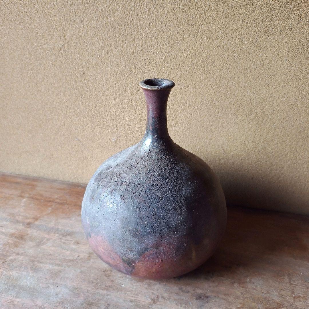 焼きムラが美しい 古陶器 花器 ヴィンテージ 陶器 古道具 花瓶 壺