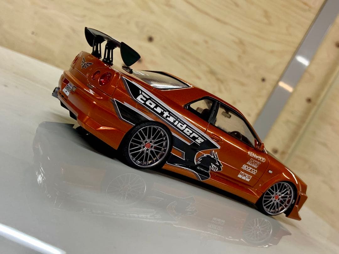 1/24 完成品 アオシマ スカイライン GT-R R34 NFS エディ仕様
