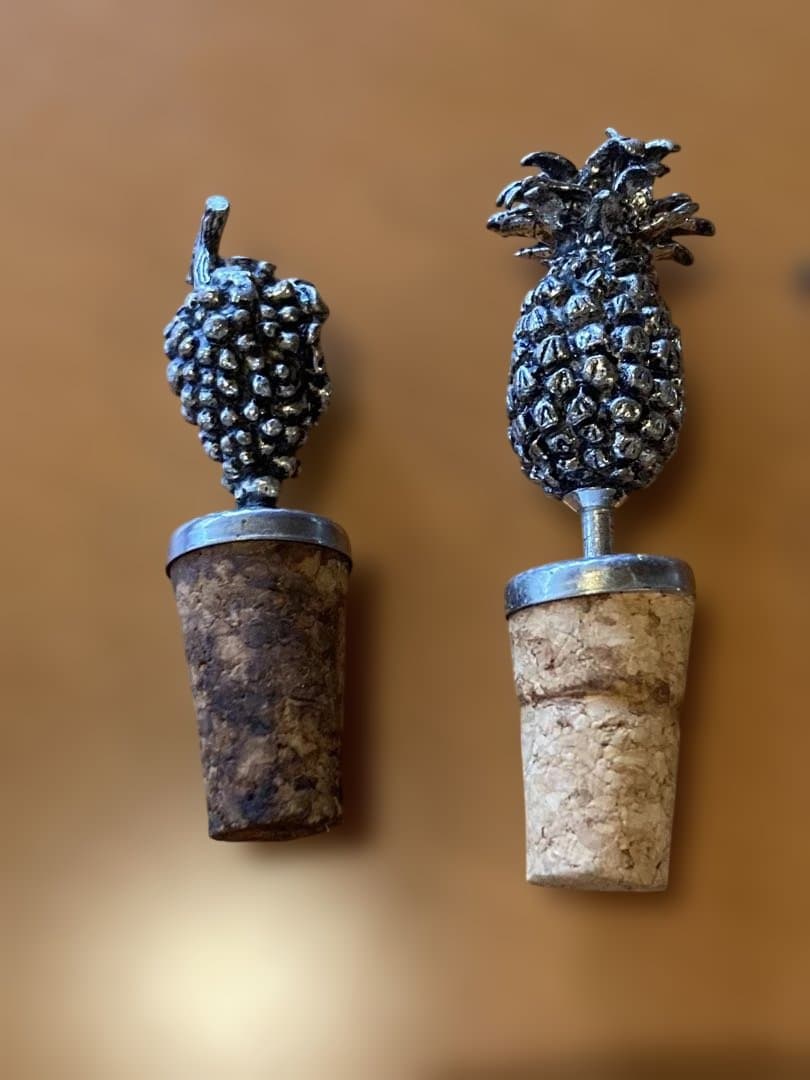 【希少★海外購入】装飾ワイン栓 5点セット 金属細工 ボトルストッパー