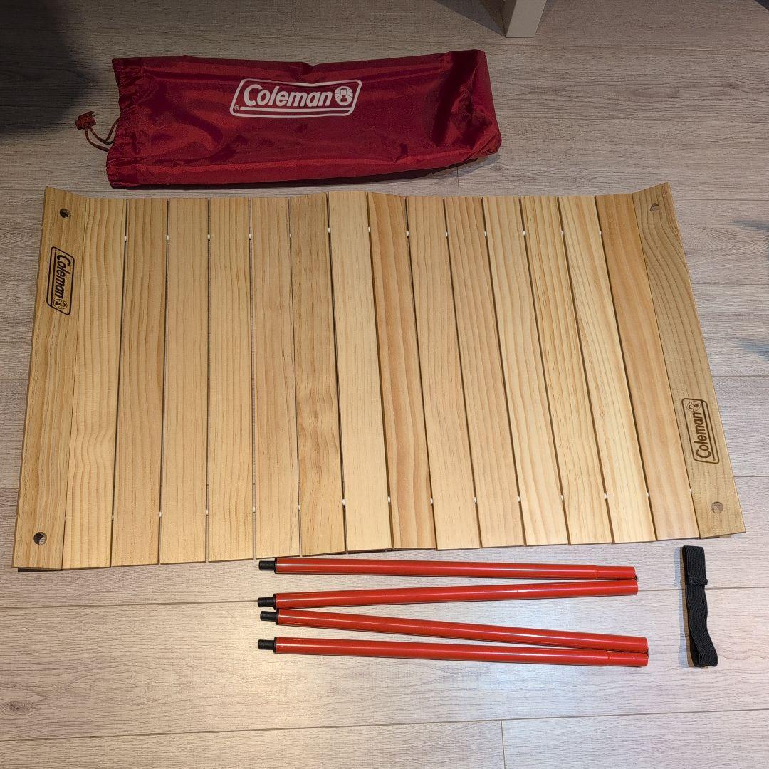 コールマン Coleman アウトドアワゴンウッドロールテーブル