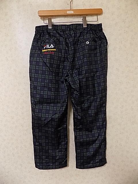 68349　フィラ　パンツ　緑チェック　Ｍ