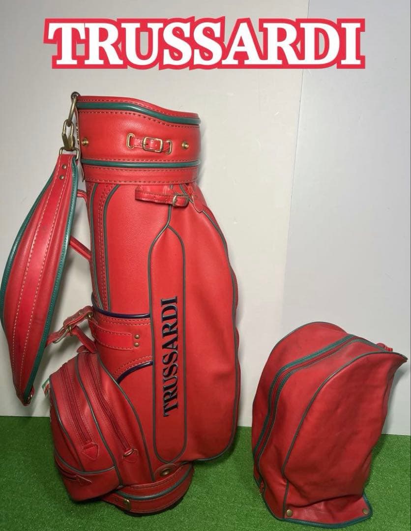 M0 TRUSSARDI トラサルディ　ゴルフバッグ　赤色