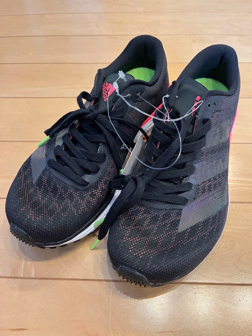 adizero Japan 5 ランニングシューズ 黒/緑/赤 22.5㌢