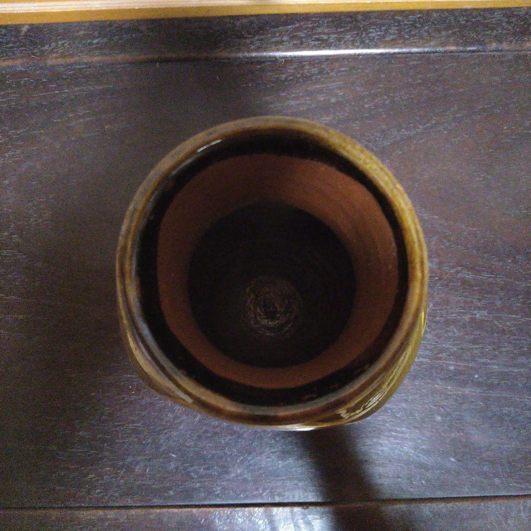 NO341 スリップウェア　花瓶　民芸　刻印あり