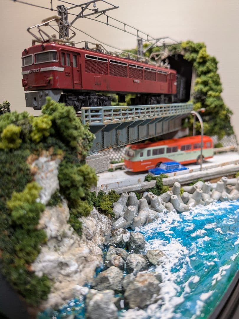 No.61鉄道Nゲージジオラマ車両、バス等付き