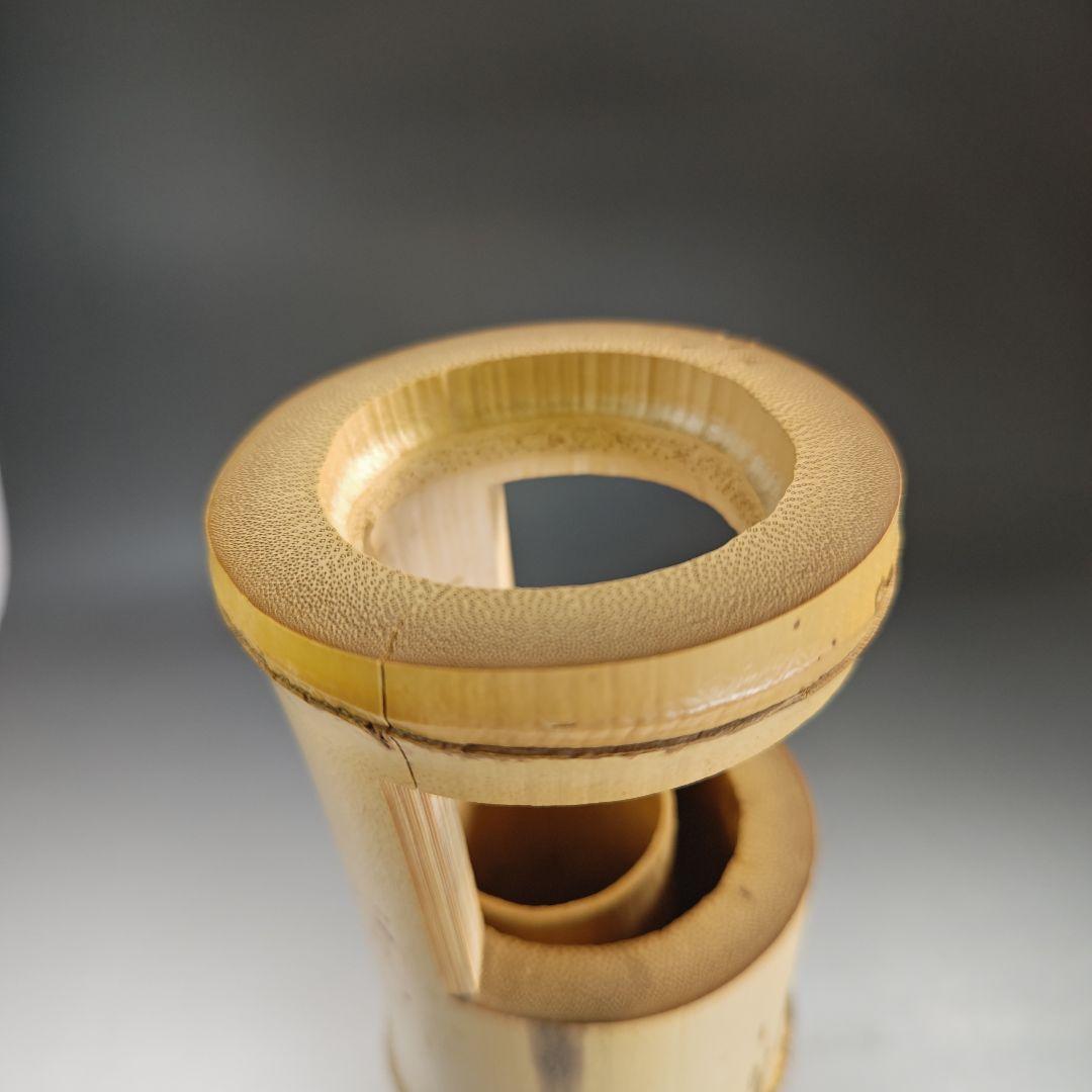 イ848 花入『竹林作』『一重切　竹花入　花器　共箱』茶道具　花瓶