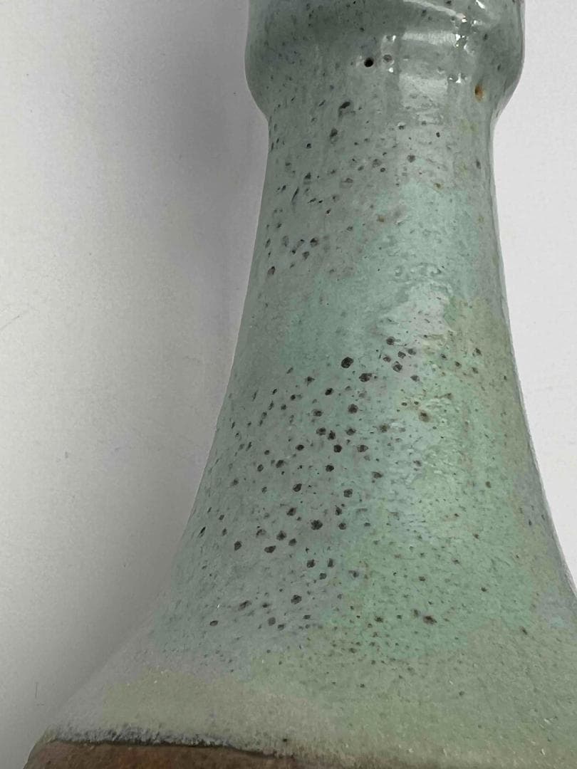 金から元時代　鈞窯　月白釉観音浄瓶　旧家蔵出し　窯変釉　唐物(C-44)